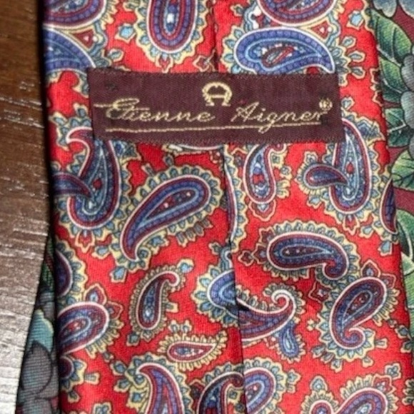Designer Men’s Ties Lot Of 5 Multicolor 100% Silk / Polyester Luxury Brands - Picture 4 of 7